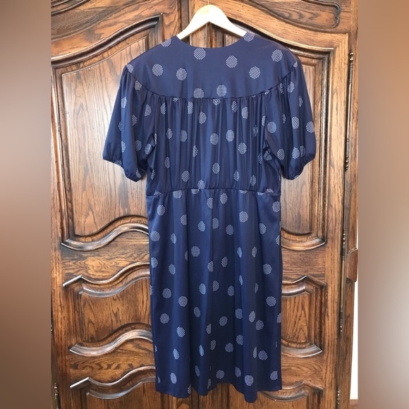 Vintage Blair Polka Dot Dress Size 22 Navy White - Picture 4 of 4